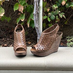 Carlos by Carlos Santana Brown Wedge Sandals